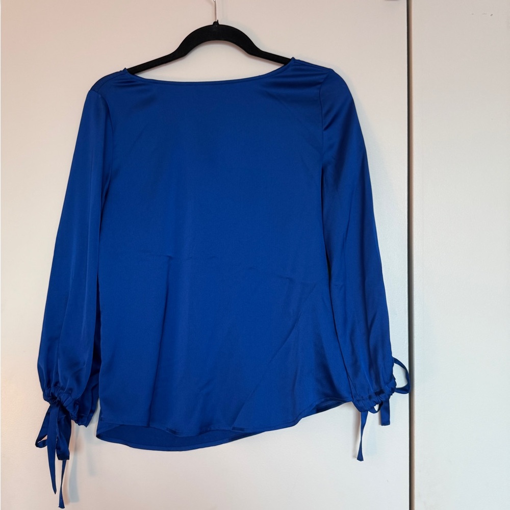 Banana Republic Royal Blue Blouse with Tie Sleeves